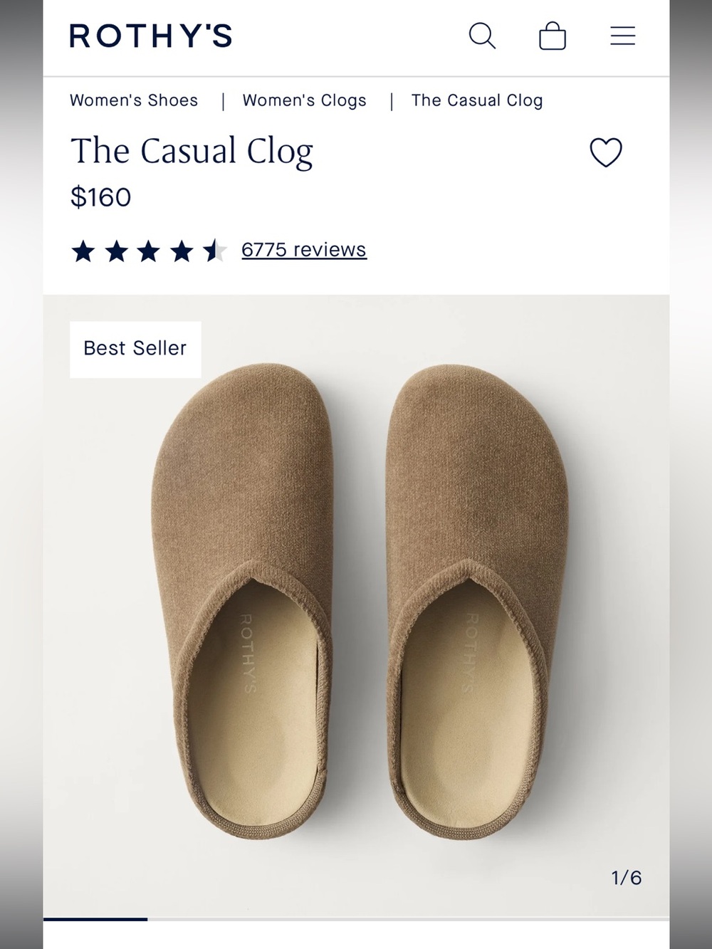Rothy's The Casual Clog — Tan Brown Slip-On Loafers